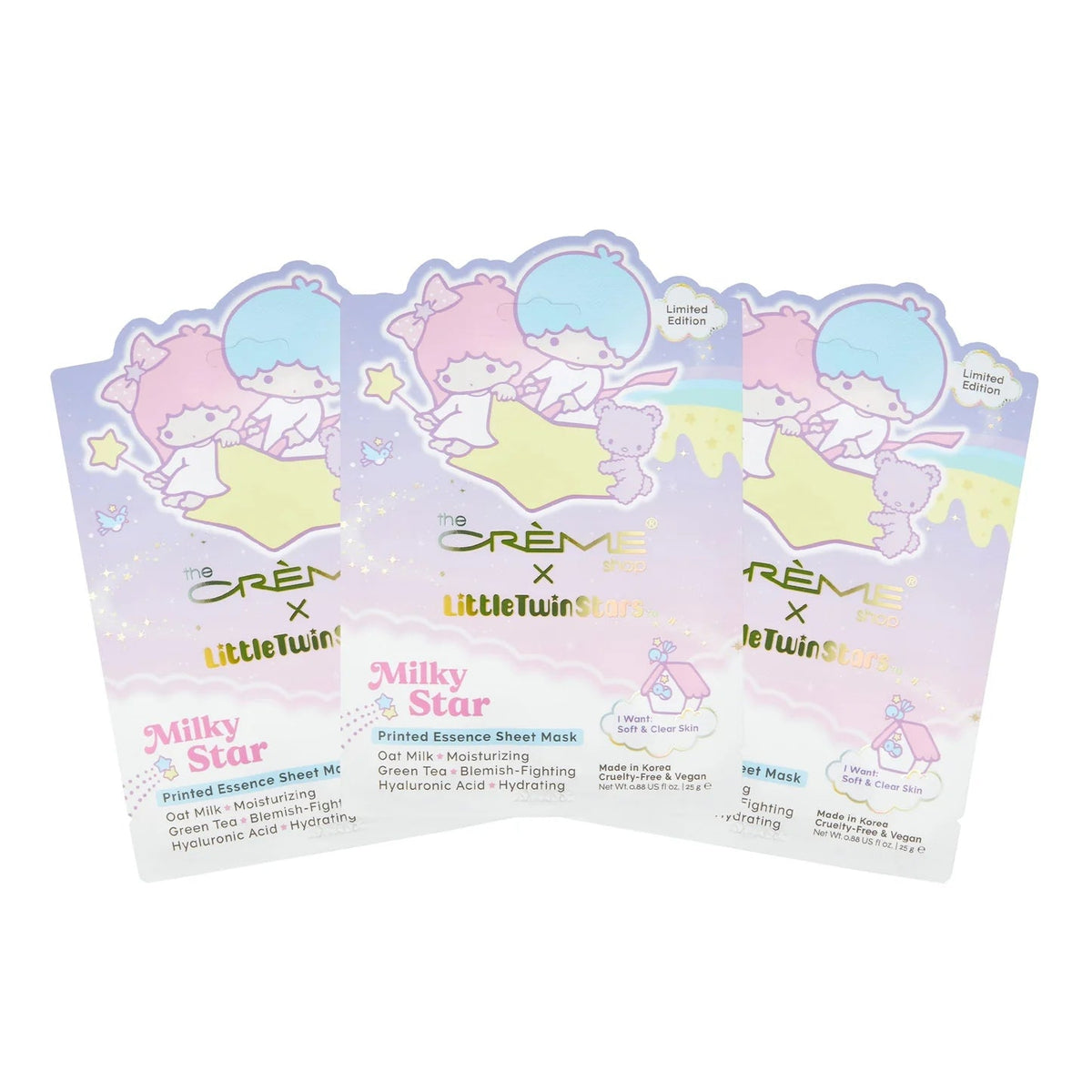 Creme Little Twin Stars Printed Essence Sheet Mask 3p