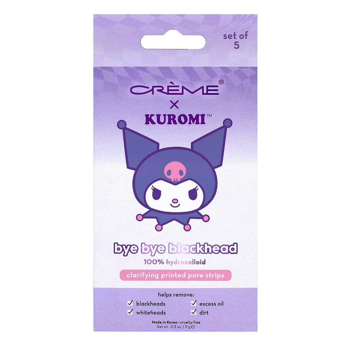 Kuromi Bye Bye Blackhead Clarifying Printed Pore Strips 5p