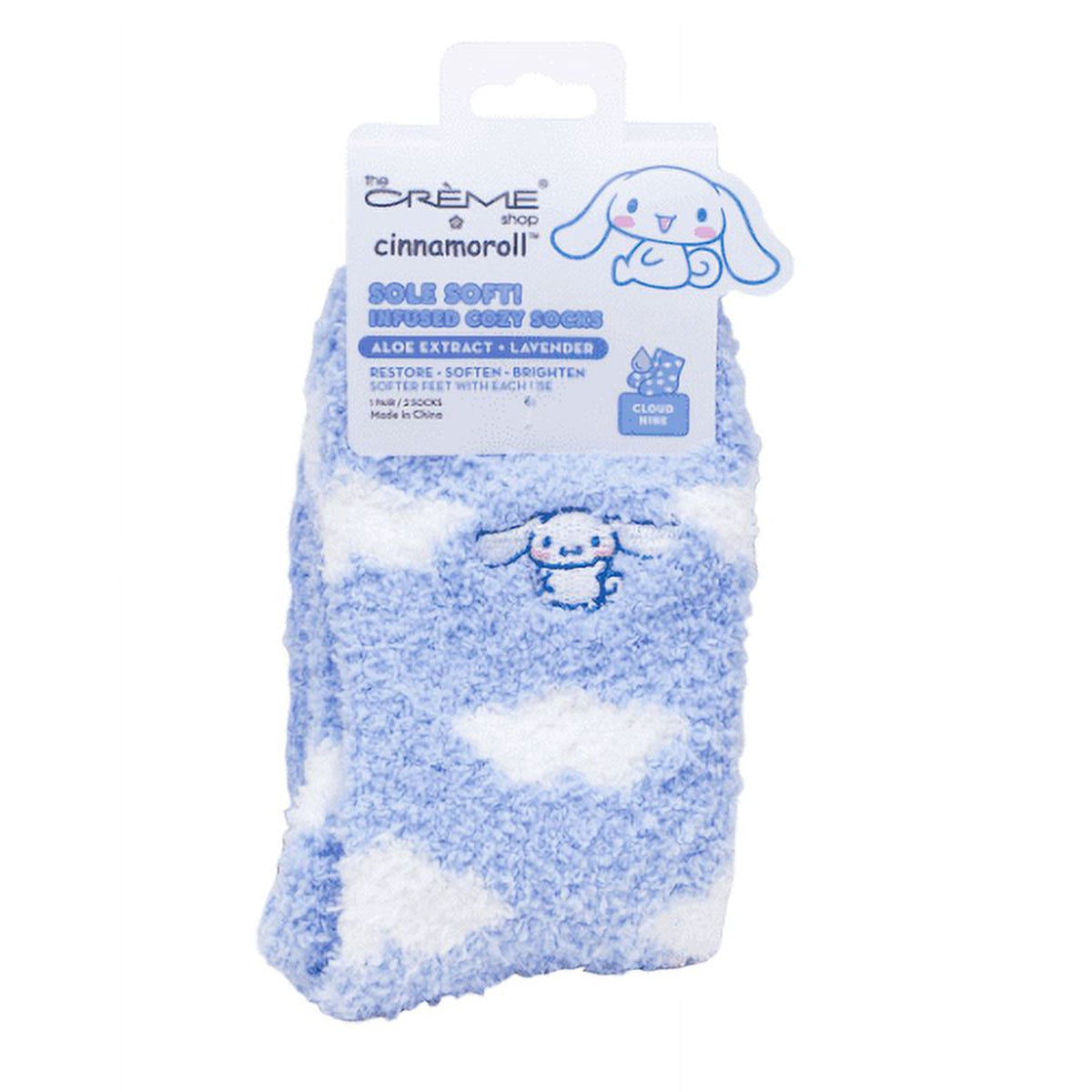 Creme Cinnamoroll Sole Soft! Infused Cozy Socks Cloud Nine Size 5-11W