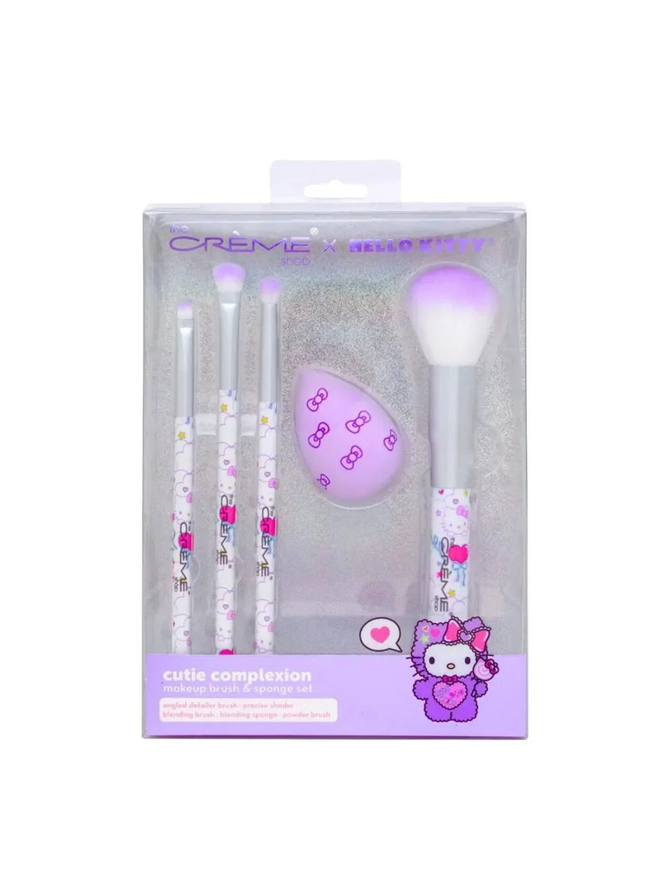 Creme Hello Kitty Cutie Complexion Makeup Brush & Sponge Set