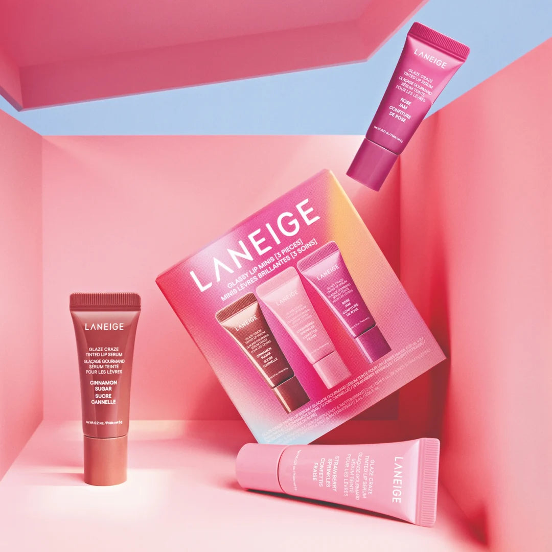 Laneige Glassy Lip Minis 3p Glaze Craze Gift Set Limited Edition