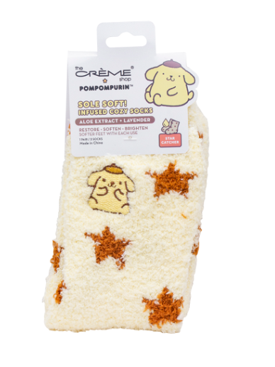 Creme Pompompurin Sole Soft! Infused Cozy Socks Star Catchers Size 5-11W